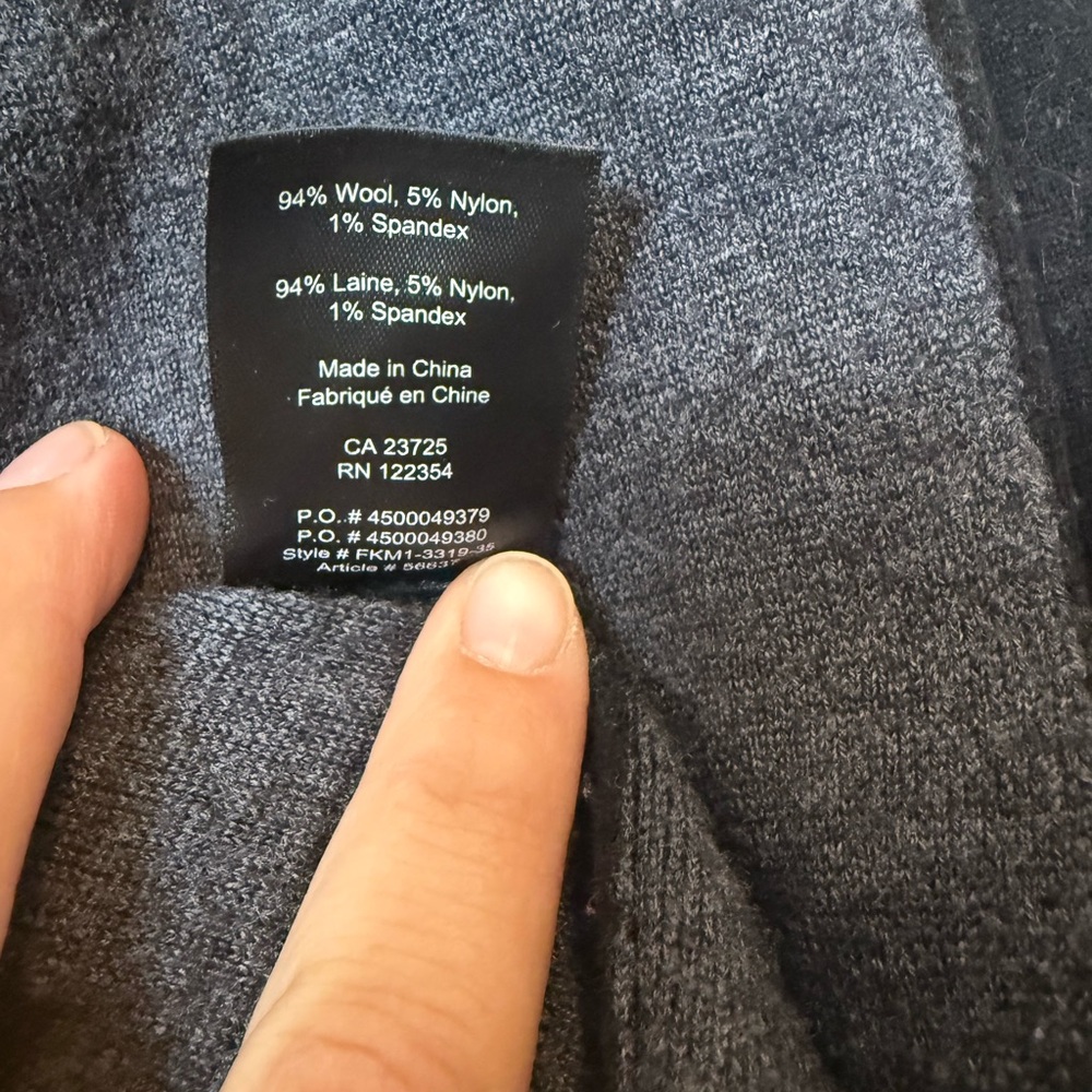 Aritzia Babaton Beekman Black&Grey Merino Wool Blend Colorblock Cardigan Large - Picture 6 of 8